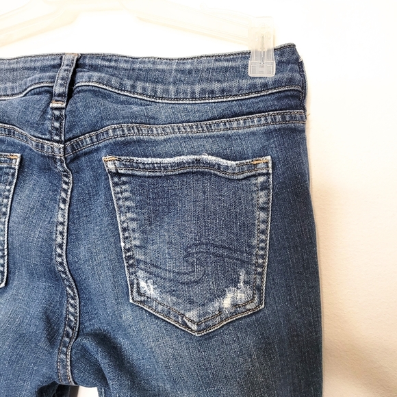 Silver Jeans Aiko Skinny Jeans Womens Size 26 Distressed Raw Hem Cropped Denim - Picture 4 of 12
